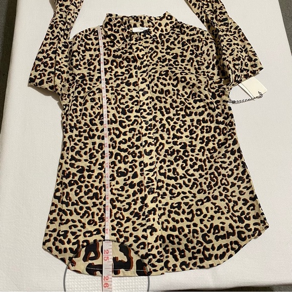 1901 Beige Shadow Leopard Print Long Sleeve Top Size XS - Picture 9 of 10